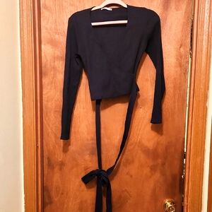 Zara Black Wrap Top Size Small